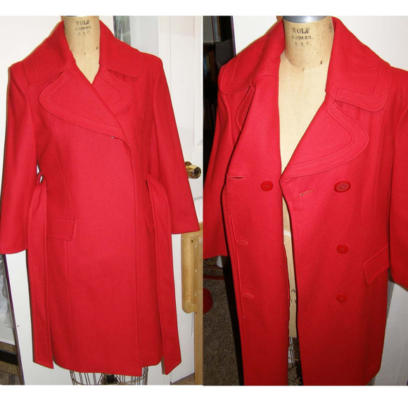 Victoria's secret label VIA red wool blend coat 8 - Picture 2 of 8
